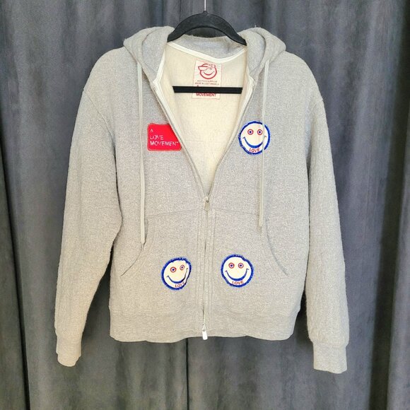 ALM A Love Movement LIVE FREE OR DIE Tetsuzo Okubo Cashmere Zip Hoodie Size S - Picture 2 of 12